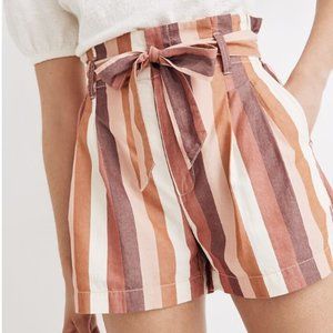 Madewell Paperbag Shorts in Rainbow Stripe